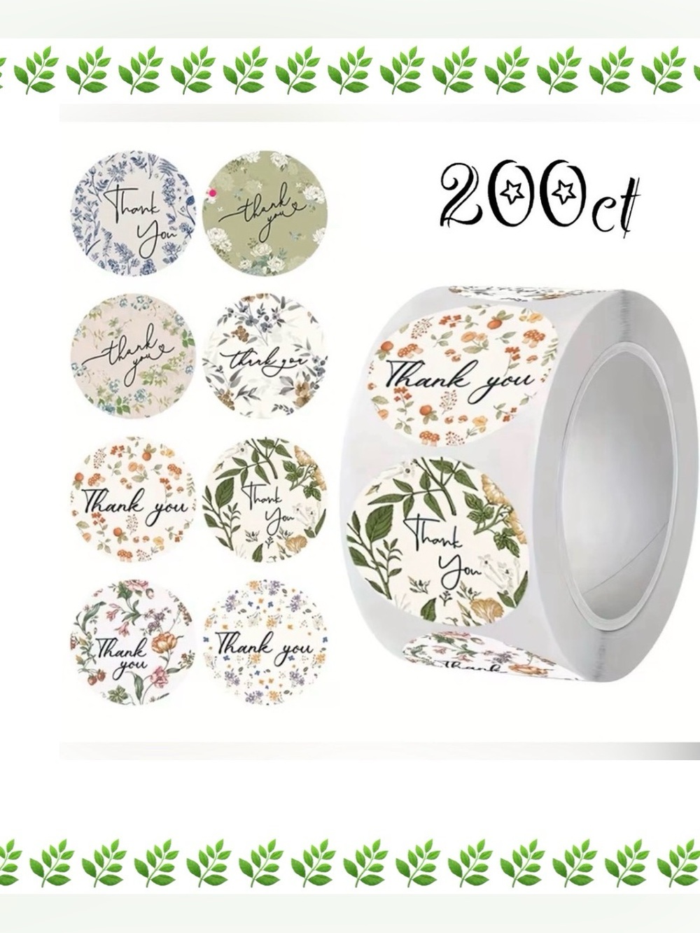 Thank You Design Stickers 200~ 1”  (Boutique) ~NEW~ 2 For $20